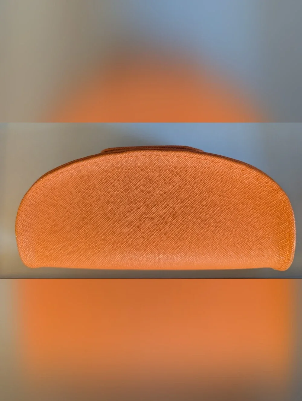 Tory Burch Faux Leather Textured Orange Eyeglasses Sunglasses Case